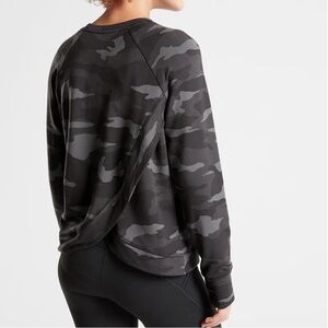 Athleta Girl Cozy Cross Your Fingers Sweatshirt - black camo